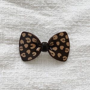 Cheetah print bow barrette hair clip